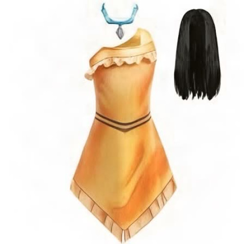 Pocahontas Disney Hercegnő Gyerek Jelmez Parókával