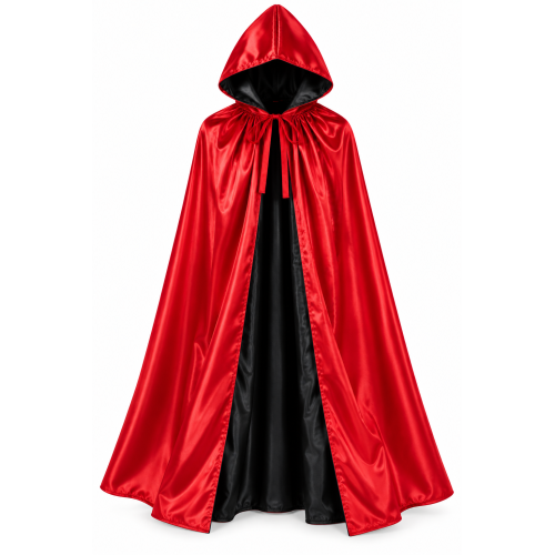 Halloween köpeny – fekete, kifordítható fekete-piros vagy vámpírköpeny – 80/120/140 cm FELNŐTT és GYEREK méretek