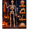 ÉLETHŰ Halloween csontváz dekoráció 152 cm – világító LED szemekkel, mozgatható ízületekkel