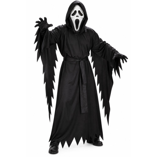 Sikoly maszkos felnőtt horror halloween  jelmez – fekete – S–L