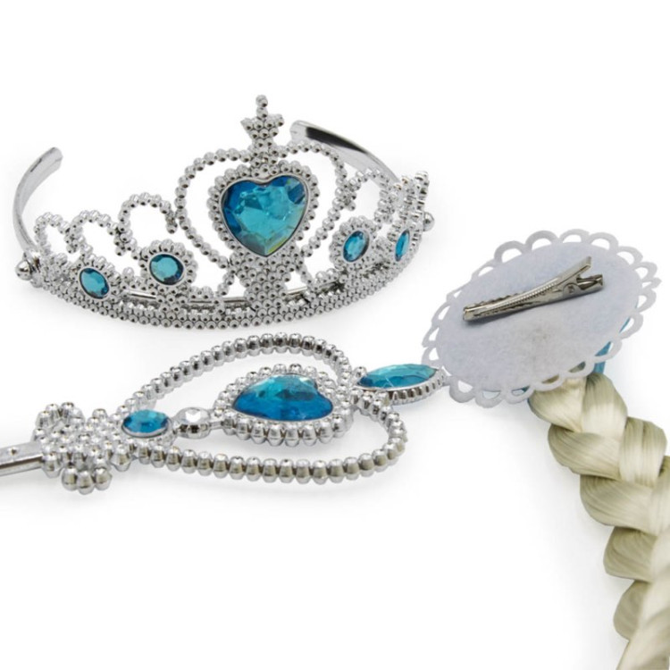 Elsa Jégvarázs Jelmezkiegészítő Hajtinccsel Tiarával Kesztyűvel Elsa Jégvarázs Jelmezkiegészítő Hajtinccsel Tiarával Kesztyűvel