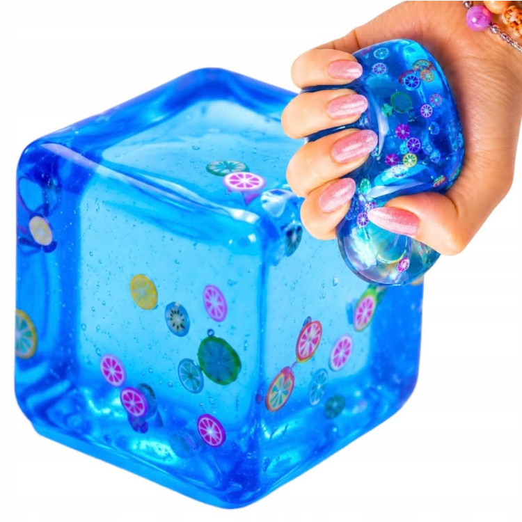 LED-es Jégkocka Squishy – nyomkodható stresszoldó dumpling kockajáték