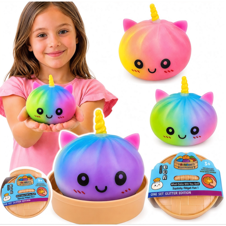 Dumpling Squishy – Puha nyomkodható stresszoldó gőzgombóc UNIKORNISOS színátmenetes Dumpling Squishy – Puha nyomkodható stresszoldó gőzgombóc UNIKORNISOS színátmenetes