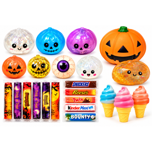 Dumpling Squishy – Puha nyomkodható stresszoldó gőzgombóc CSILLÁMOS és Halloween