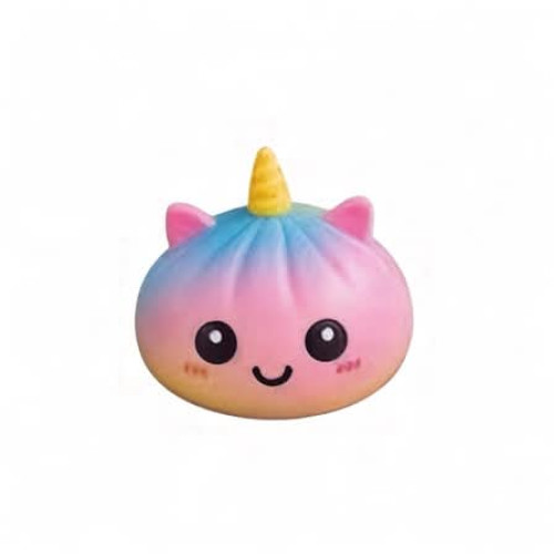Dumpling Squishy – Puha nyomkodható stresszoldó gőzgombóc UNIKORNISOS  színátmenetes