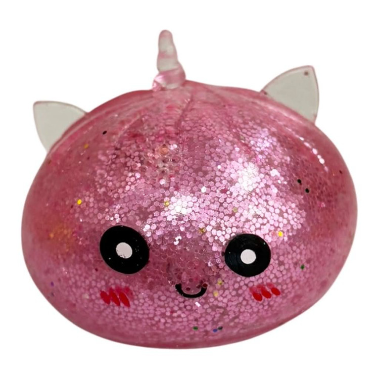 Dumpling Squishy – Puha nyomkodható LED-es stresszoldó gőzgombóc UNIKORNISOS  csillámos