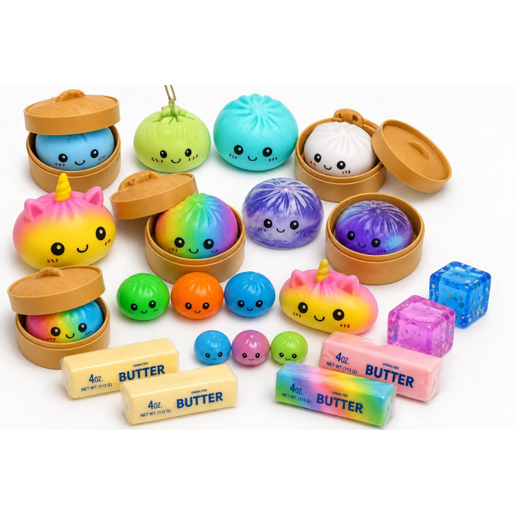 Dumpling Squishy – Puha nyomkodható stresszoldó gőzgombóc CSILLÁMOS és SZÍNES Dumpling Squishy – Puha nyomkodható stresszoldó gőzgombóc CSILLÁMOS és SZÍNES