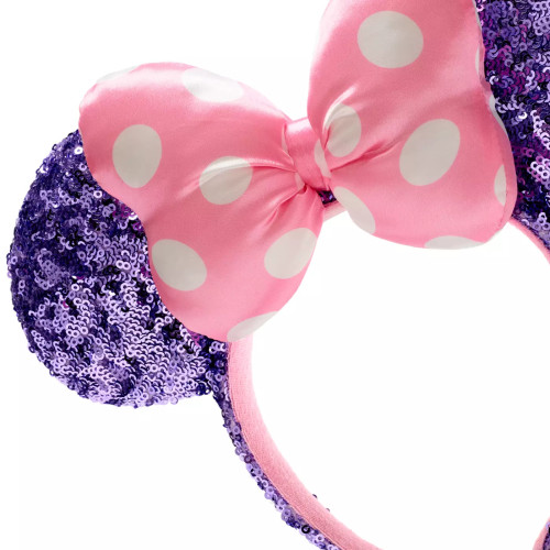 Minnie egér - rózsaszín és lila flitteres fejpánt fülekkel felnőtteknek