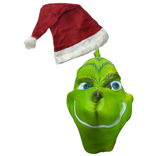 Grinch Maszk Mikulás sapkával
