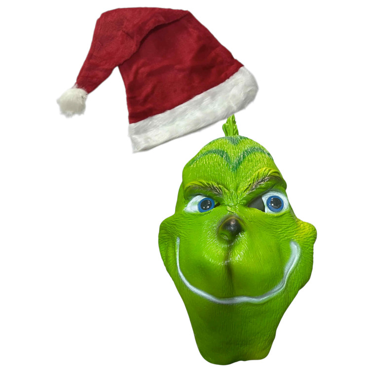 Grinch Maszk Mikulás sapkával