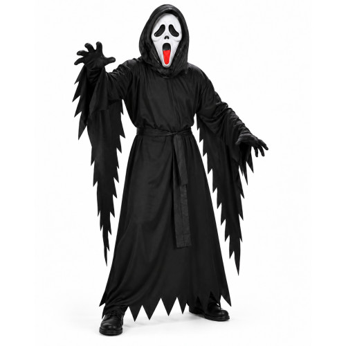 Sikoly maszkos felnőtt horror halloween  jelmez – fekete – S–L