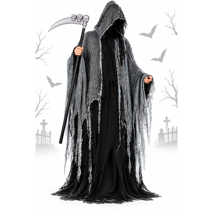 Sötét Szürke vagy Piros kísértet jelmez csuklyával – tépett Halloween jelmez Sötét Szürke vagy Piros kísértet jelmez csuklyával – tépett Halloween jelmez