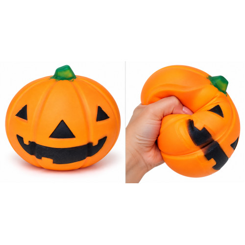 Óriás Halloween óriás tök Squishy – puha, nyomkodható stresszoldó és szenzoros játék – kb. 15 cm