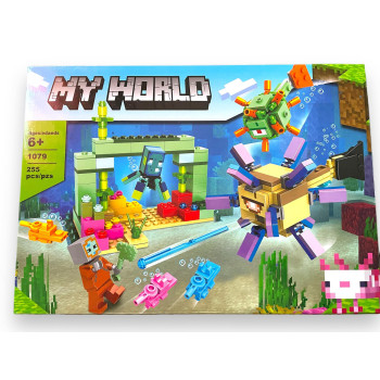 MY World Minecraft Lego jellegű Építőjáték - Harc az őrszemmel