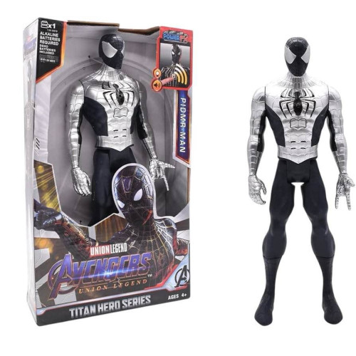 Ezüs Pókember Páncélozott Marvel Avengers Bosszúállók hanggal és fénnyel 30cm  