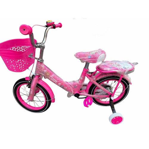 Kontrafékes Gyerek Kerékpár Lány Bicikli Kiegészítőkkel 14" PINK