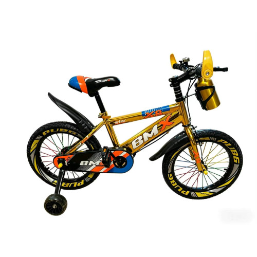 BMX X8 Gyerek bicikli Kulaccsal és Pótkerékkel  ARANY 16"