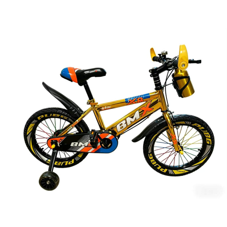 BMX X8 Gyerek bicikli Kulaccsal és Pótkerékkel ARANY 16" BMX X8 Gyerek bicikli Kulaccsal és Pótkerékkel ARANY 16"
