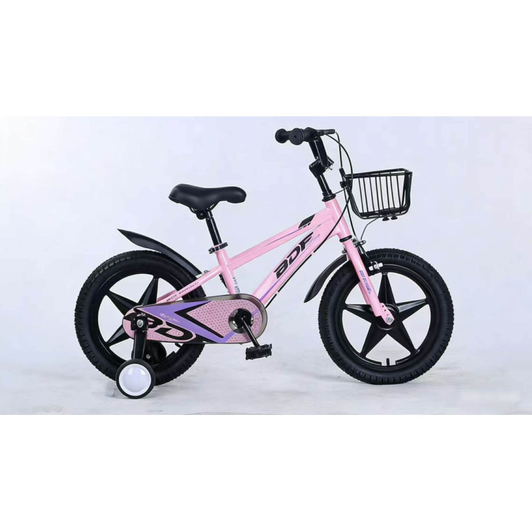 Luxiya Gyerek bicikli Kosárral és Pótkerékkel  Rózsaszín 12" 14" 16"