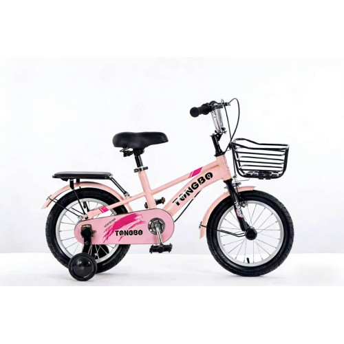 Tongbo Gyerek bicikli Kosárral és Pótkerékkel 12" 14" 16" Rózsaszín