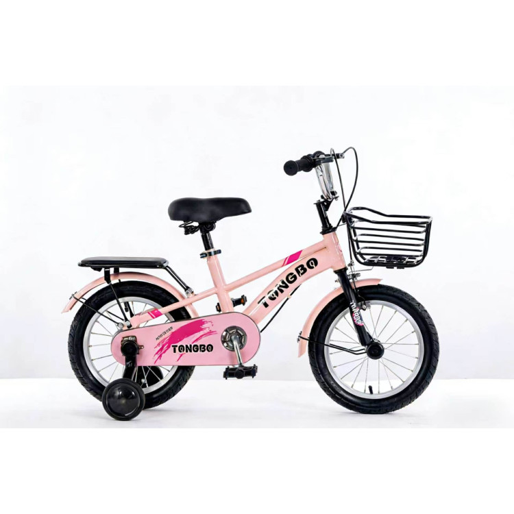 Tongbo Gyerek bicikli Kosárral és Pótkerékkel 12" 14" 16" Rózsaszín