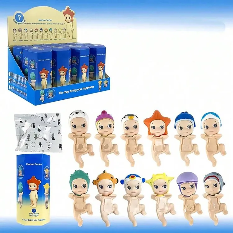 Sonny Angel Marine Series – Gyűjthető tengeri állat mintás sapkás mini figurák