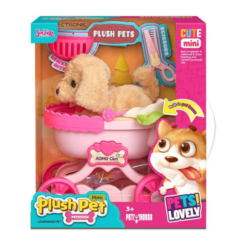 Interaktív Plüss kutya Babakocsival kiegészítőkkel